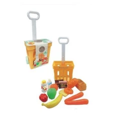 MAISONELLE Ods 44080 Orange Toy Shopping Cart with 16 Accessories