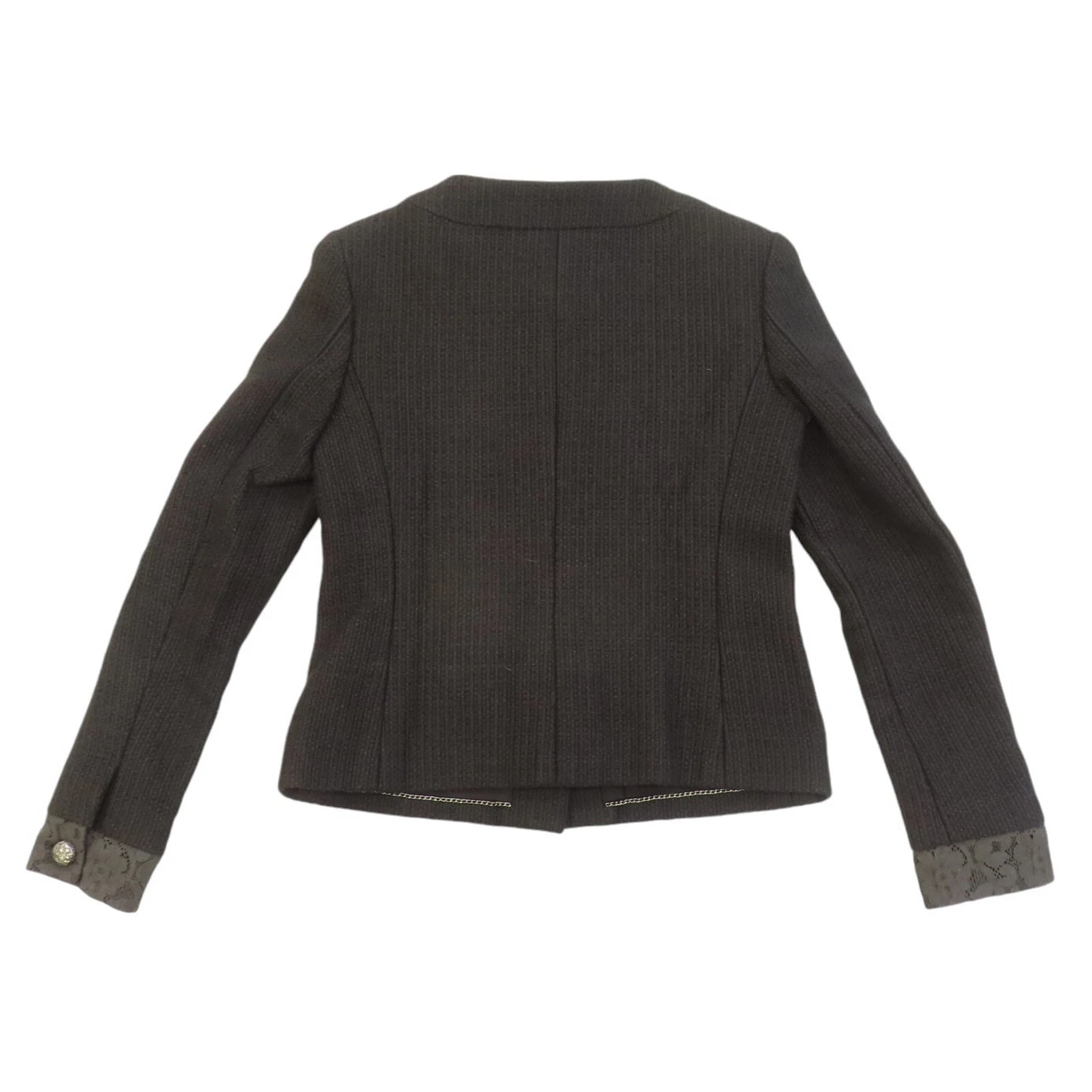 Giacca CHANEL tweed e pizzo nera taglia 36
