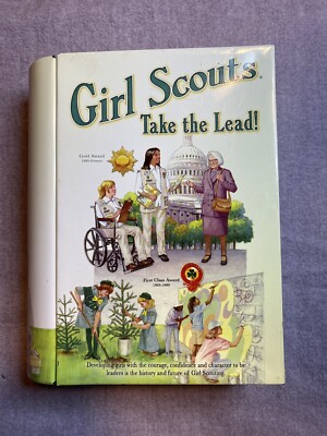 Vintage Girl Scouts Take The Lead Metal Tin Faux Book Box Juliette Gordon Low