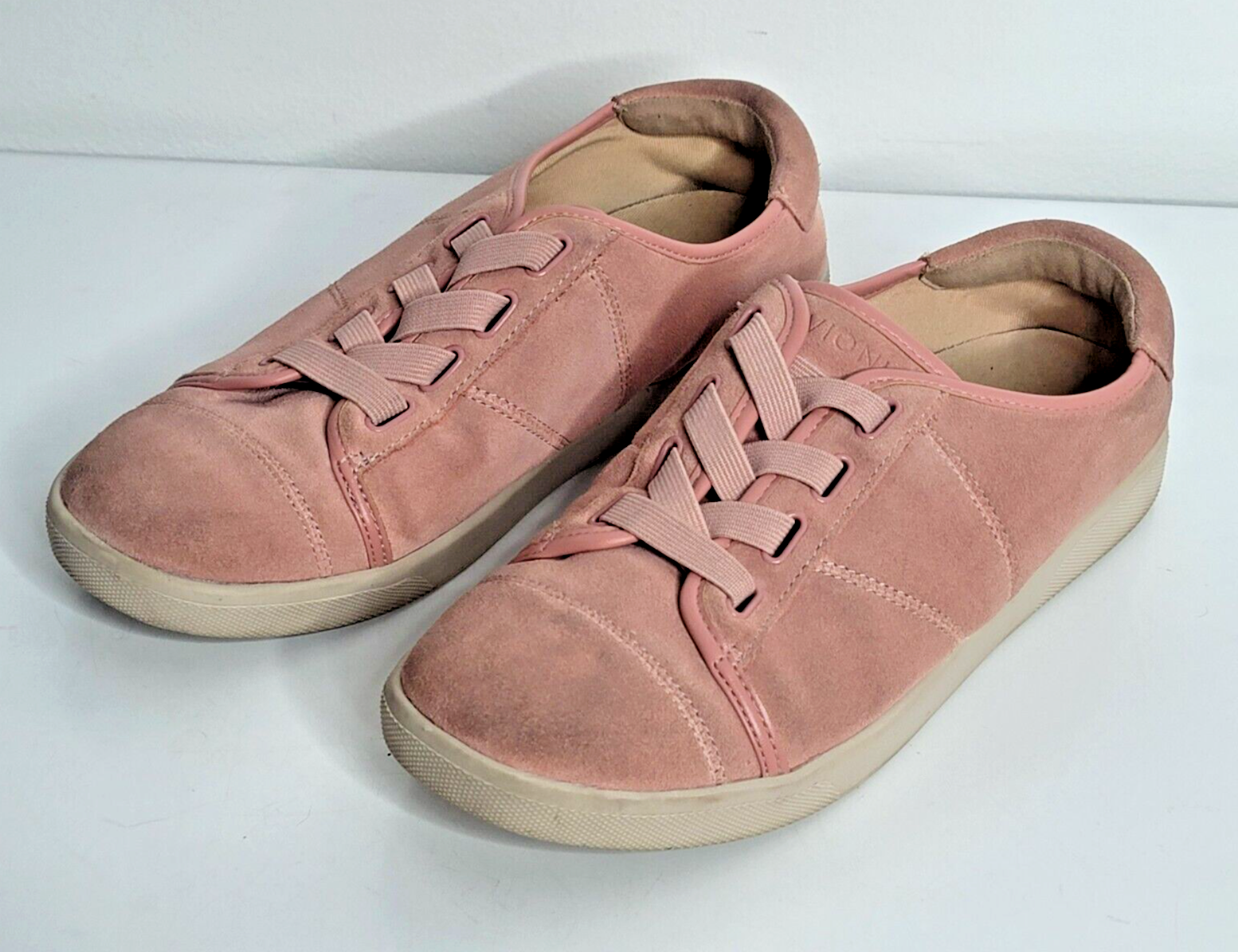 Vionic Womens Jean Suede Slip-On Sneakers Size 7 Dusty Pink Comfort Shoes