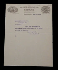 1916 BUSINESS LETTERHEAD J B MOOS CIGAR TOLEDO OHIO MISSOURI  MEERSCHAUM