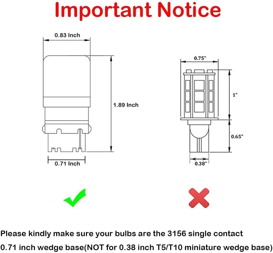 S8 3156 Wedge Base LED Light Bulbs 12VAC/DC Low Voltage Water Resistant Design f - Image 2 of 4