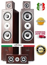 IMPIANTO AUDIO 510W HOME CINEMA  5.1 THEATRE SET CASSE PAVIMENTO PASSIVE NOCE