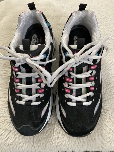 Skechers D'Lites Air Cooled Memory Foam schwarz/weiß/pink Damen 5,5