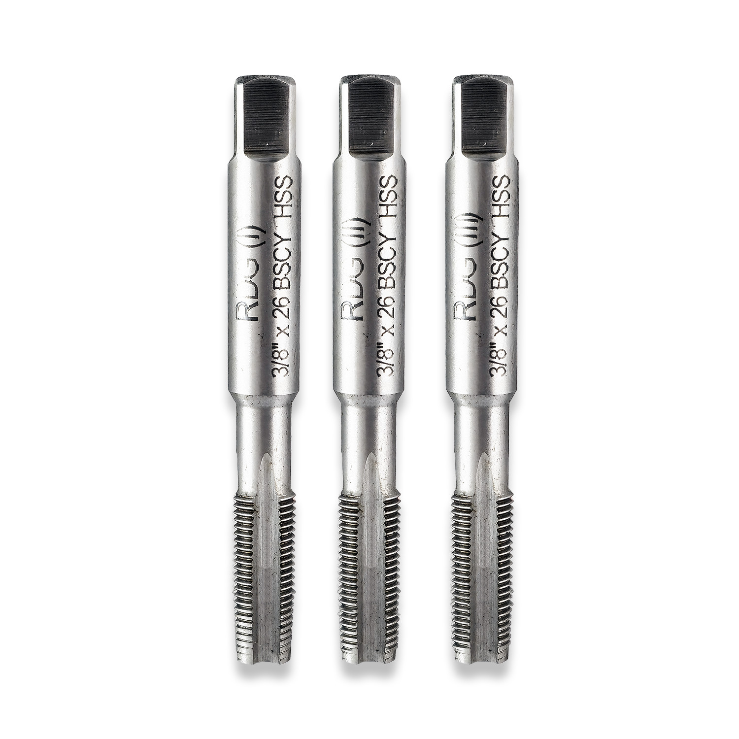 3/8″ X 26 BSCY HSS THREADING TAPS FIRST SECOND PLUG RDGTOOLS