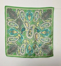 GORGEOUS unbranded Silk Handkerchief/pocket Square W A Paisley Print21"/20" E.C