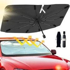 2025 Windshield Sun Shade Umbrella, Foldable Car Umbrella Large, Silver 