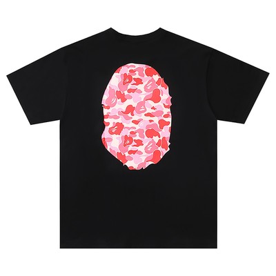 Ape Bathing A Bape ブラック ビッグロゴTシャツ ピンクカモ APE BATHING BY BAPE Pirate Style Mens T-shirts Exclusive Nagano トップス