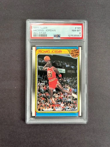 1988/89 Fleer MICHAEL JORDAN ALL STAR CHICAGO BULLS #120 PSA 8 NM-MT