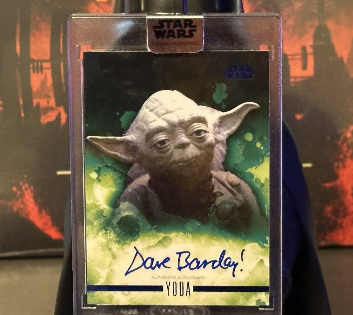 2019 Topps Star Wars Stellar DAVID BARCLAY Autograph Blue 18/25 YODA NM Auto view 2