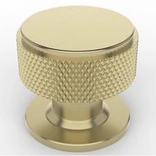 FURNIWARE 10 Pk Cabinet Knobs Gold Knurled Cupboard Drawer Knobs Brass Furniture