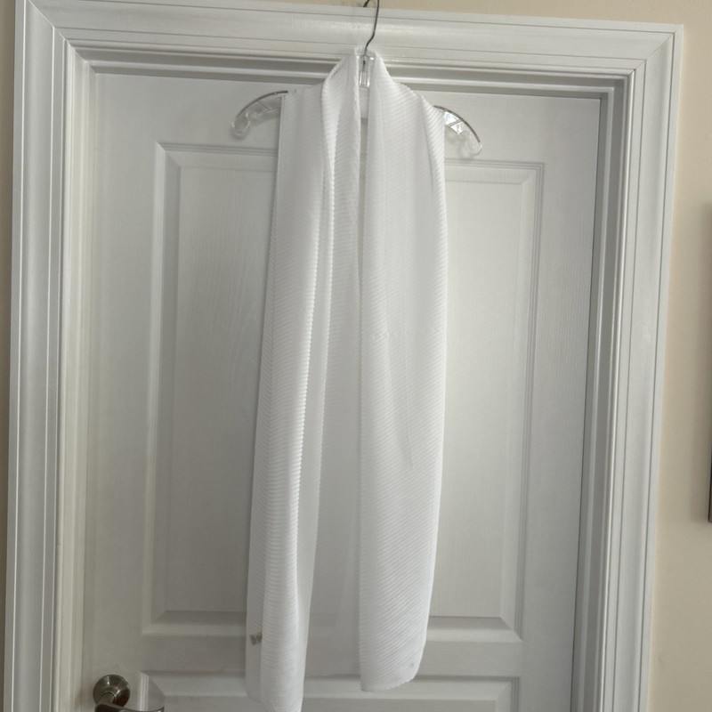 Cato WHITE Crinkle Pleated Scarf Sheer 24” X 86” Polyester