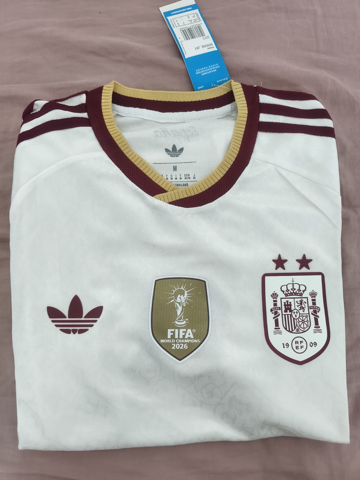 adidas Maillot Espagne 2 Étoiles Extérieur 2025-2026 Taille M Manches courtes