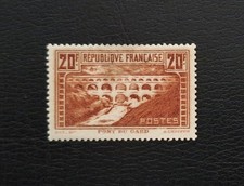 France 1929-31 n° 262e (IIA) Pont du Gard, 20f Chaudron clair, NEUF*, Cote=535€