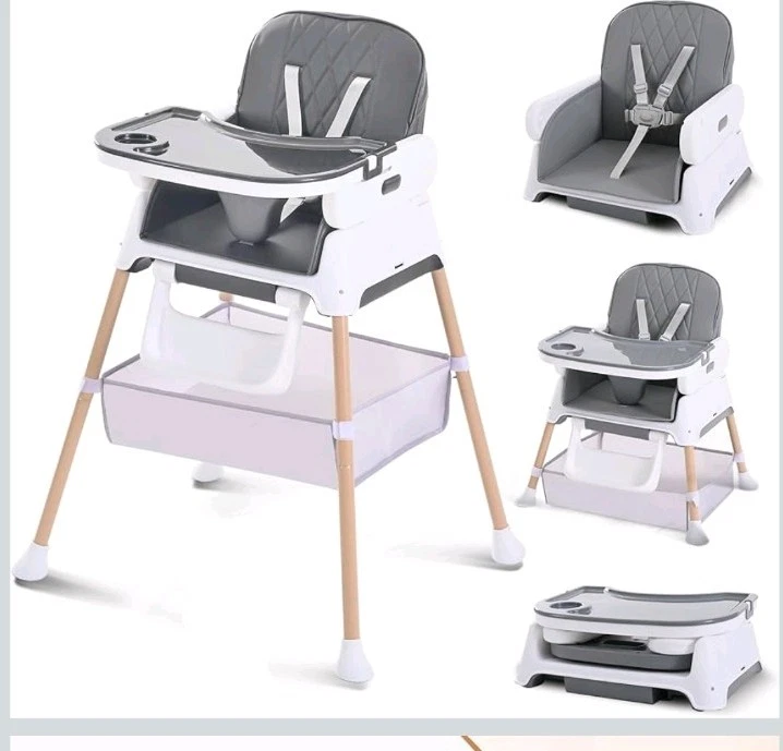 High Chair for Babies and Toddlers, Adjustable Convertible 3 in 1 Portable