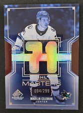 2025-26 SP GAME USED MACKLIN CELEBRINI /299 NHL MASTERS NM-23 San Jose Sharks 