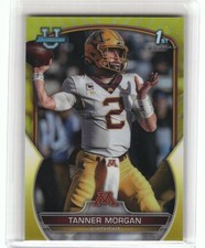 2022 Bowman University Chrome #11 Tanner Morgan Yellow Refractor #/75