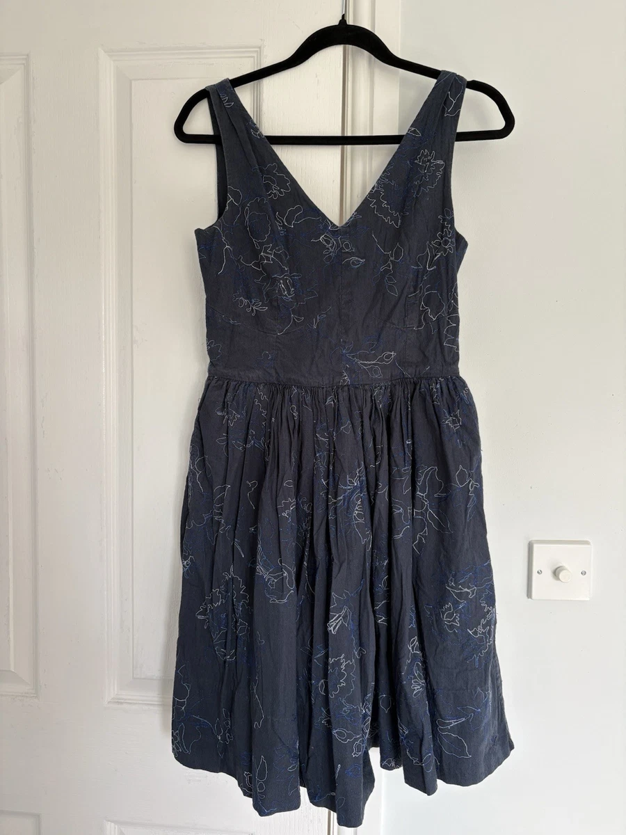 jack wills blue floral dress Blue Flowers on Navy Mona Midi Dress main image 1