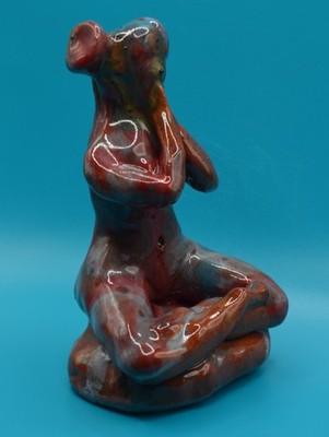 ''Changing Colors Yoga''-Expensive Clay sculpture. All Original. Hand made &glazed