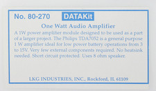 DIY Kit 27, 1W TDA7052 Power Amplifier