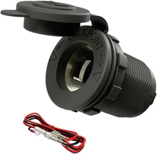 Nylon 12V Cigarette Lighter Socket DAMAVO YM1084 Power YM1084-1 PC, Black 