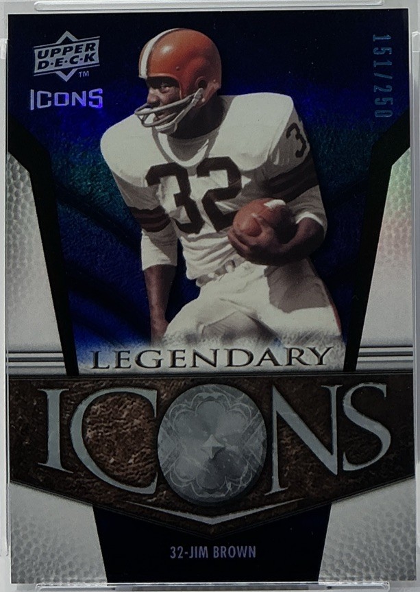 Jim Brown PSA 8 -2008 Upper Deck Legendary Icons ‘Blue’ /250 Browns, Syracuse view 5