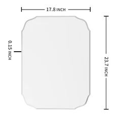 KOHROS Frameless Wall Mirror for Bathroom, Vanity Silver