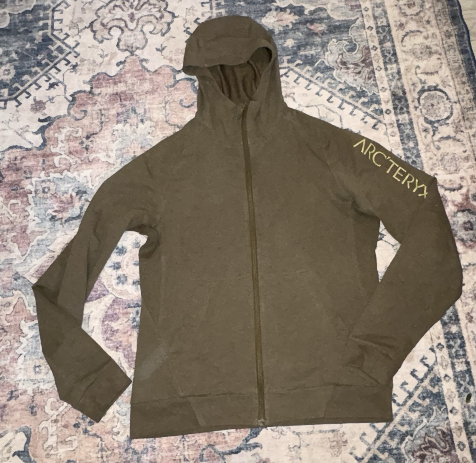 ARC'TERYX Felpa con cappuccio e zip intera Arcteryx Word On End ottima uomo MED Dark Moss Heather