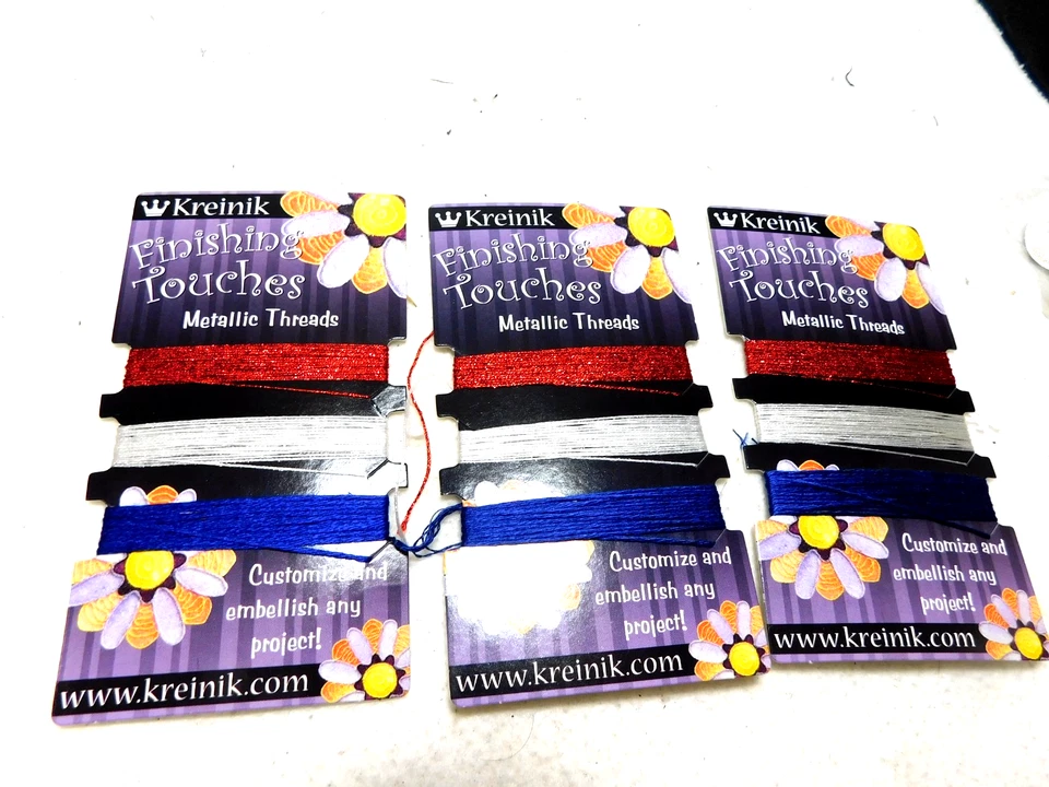 5 Vintage Kreinik Finishing Touches Metallic Thread Cards/ Different Colors - Image 4 of 4
