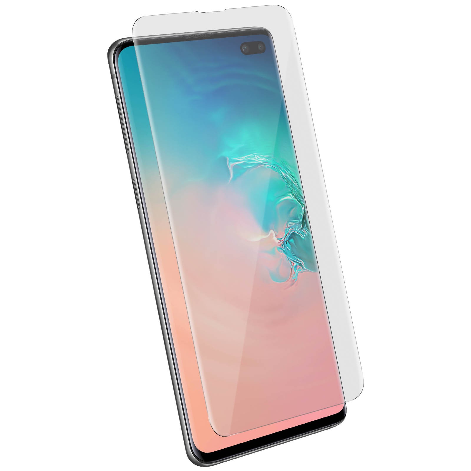Verre trempé Galaxy S10 Plus incurvé avec kit lampe LED et colle liquide UV