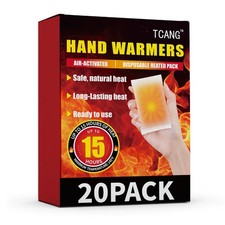 20 Pack Hand Warmers Disposable - Up to 15 Hours of Heat 15 Hours, Pure white