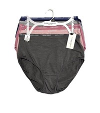 LAURA ASHLEY 5 PACK COTTON BLEND SOFT BRIEF PANTIES L NEUTRAL SOLIDS TAG FREE
