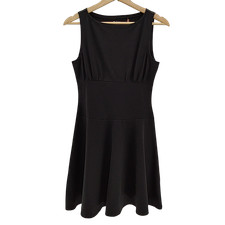 Quince Women Organic Stretch Jersey Drop Waist Mini Dress Black S