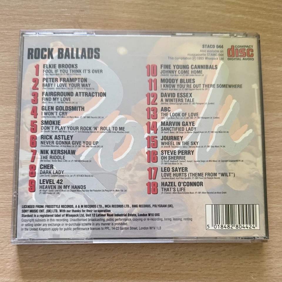 ROCK BALLADS / Compilation / CD / Journey / Smokie / Marvin Gaye  - Bild 2 von 2