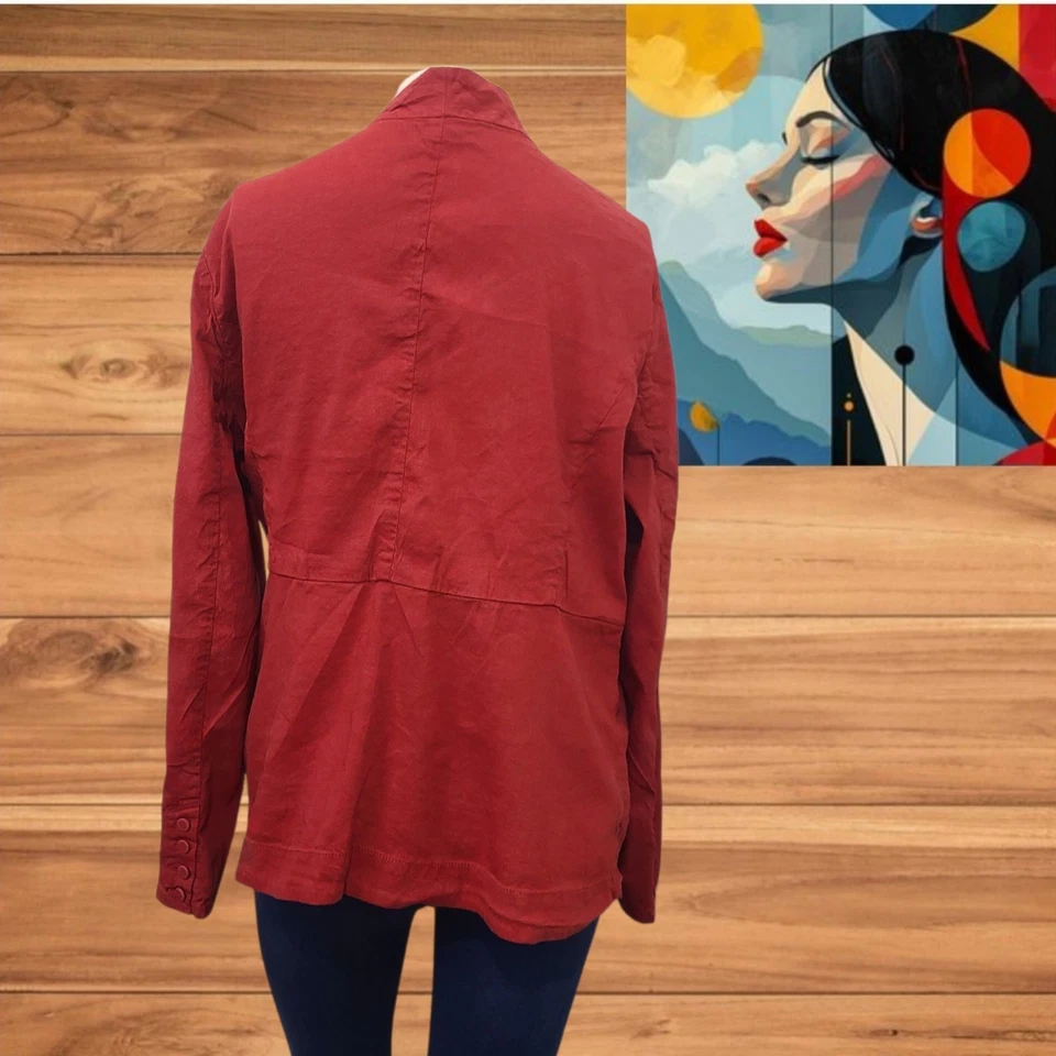 Eileen Fisher Women’s Red Open Front Lightweight Blazer Jacket Long Sleeve XL - Image 2 of 4