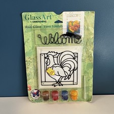 Dimensions Glass Art Kit by Welcome Rooster 86147 NOS 2007 Completed 6  x6  