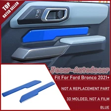 2PCS Interior Door Panel Cover Trim Decoration For Ford Bronco 2021+ 2Doors Blue