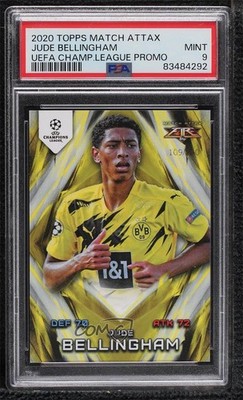 2020 Topps Match Attax 101 Fire /250 Jude Bellingham PSA 9 MINT Rookie RC 14tf