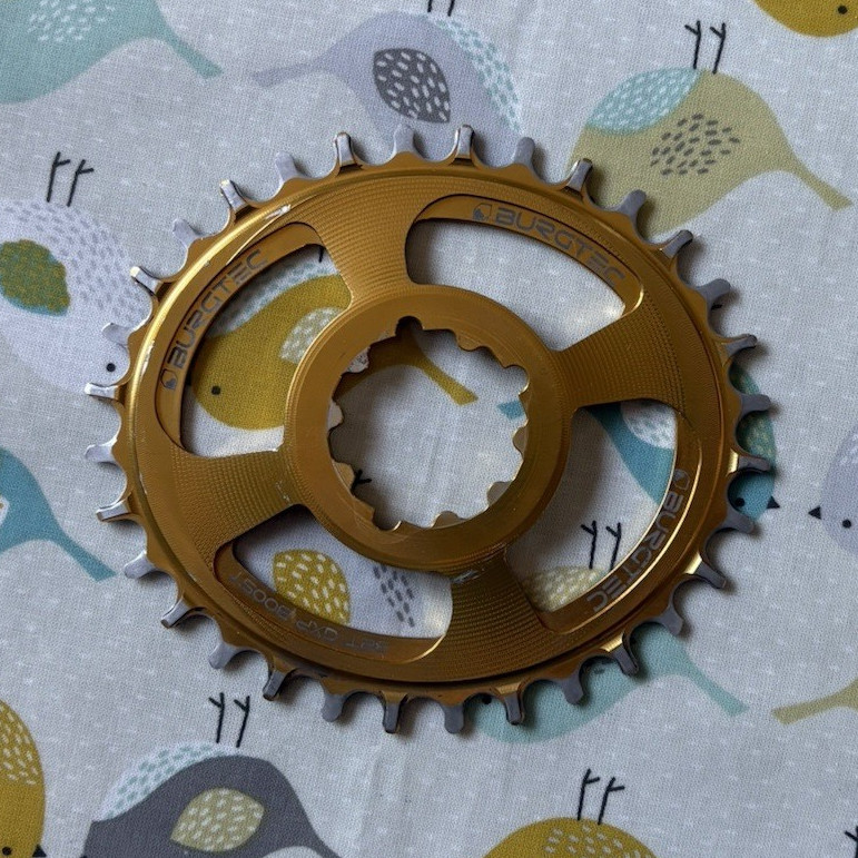 Burgtec Gold 32T Oval (32 Tooth) Bicycle Chainring for Mountain Bike 