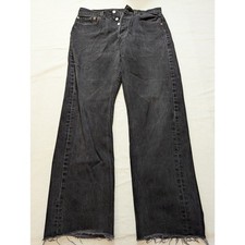 VTG 1996 Levi  s 501 USA Black Jeans Men  s 31x30 Act 30x29 Button Fly, Raw Hem