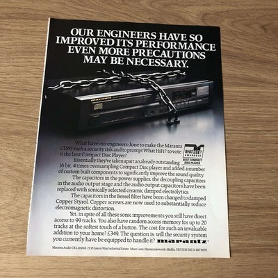 GRAM203 MAGAZINE ADVERT 11X8 MARANTZ CD65 CD PLAYER