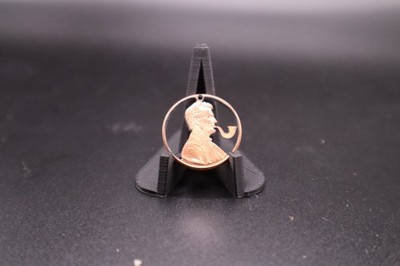 Lincoln Penny Smoking A Pipe Had Carved Art - Pendant Only