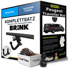 Für PEUGEOT Traveller Bus V Anhängerkupplung abnehmbar +eSatz 7pol uni 16- AHK