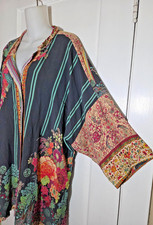 New CITRON Santa Monica Size 3 3X Rayon TUNIC TOP, Button Front Asian Print