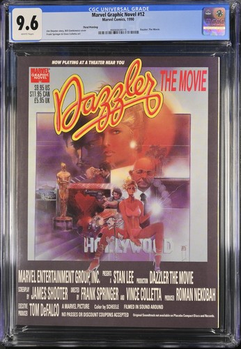 CGC 9.6 Marvel Comics MARVEL GRAPHIC NOVEL #12 Dazzler The Movie SIENKIEWICZ !!!