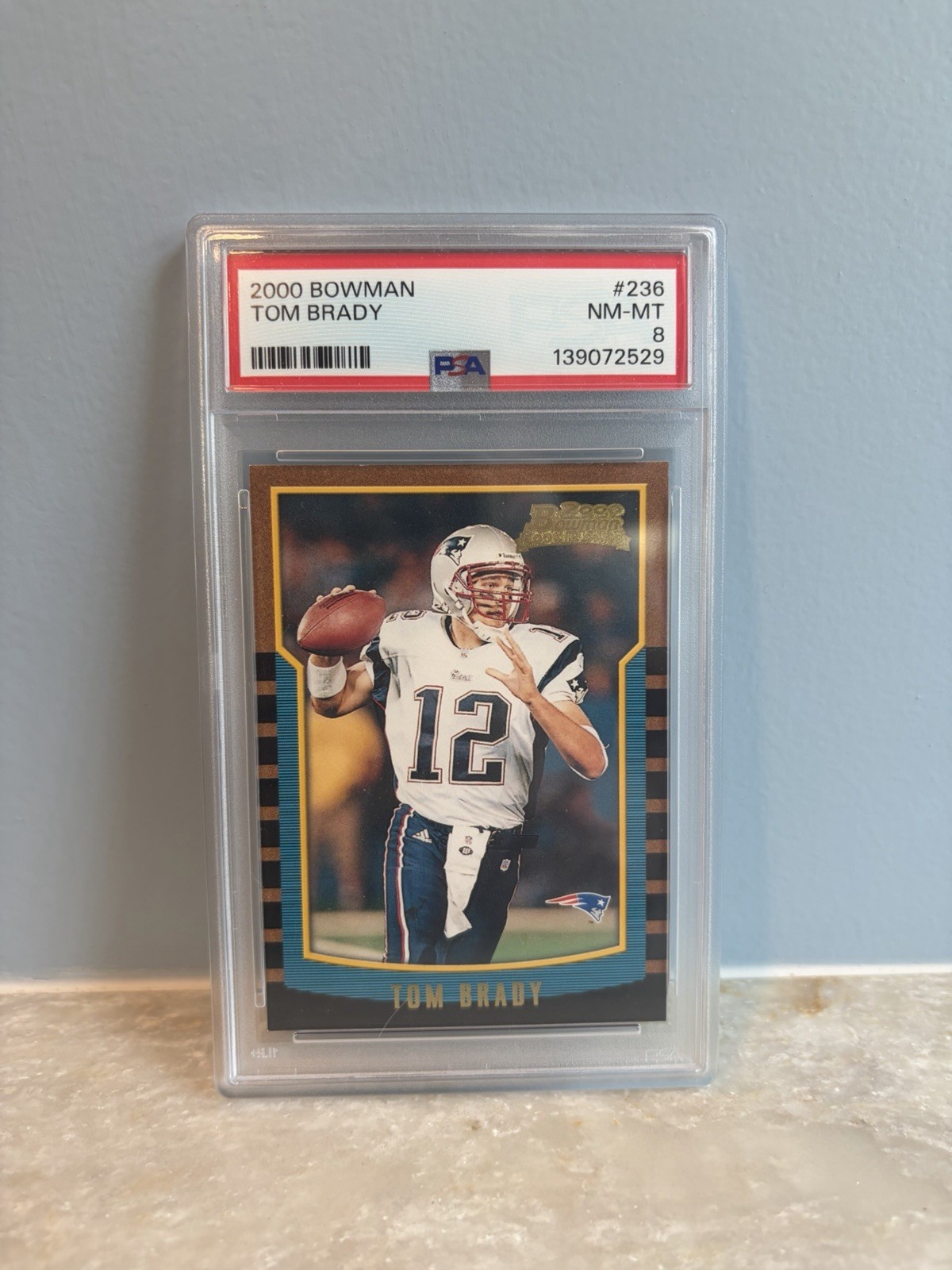 Bowman 2000 Tom Brady #236 Rookie Card PSA 8 New England Patriots