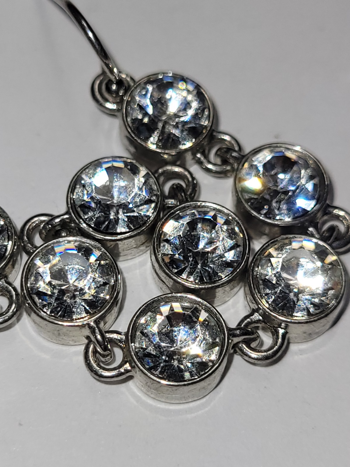 Clear Crystal Rhinestone Linear Drop Dangle Earri… - image 4