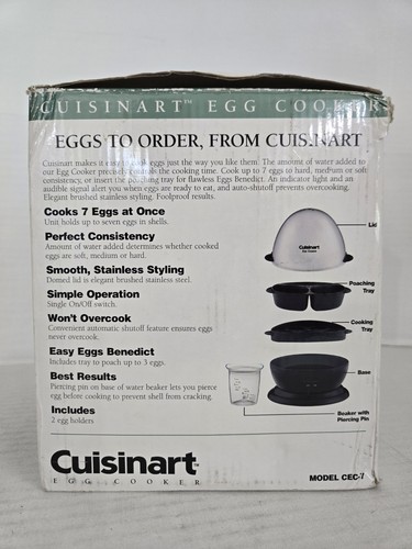Cuisinart Egg Cooker Brushed Stainless Series Model CEC-7 FREE SHIPPING - Picture 10 of 11