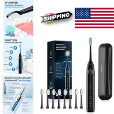 Sonic Toothbrush with 8 Replacement Heads and Waterproof Design for Adults
