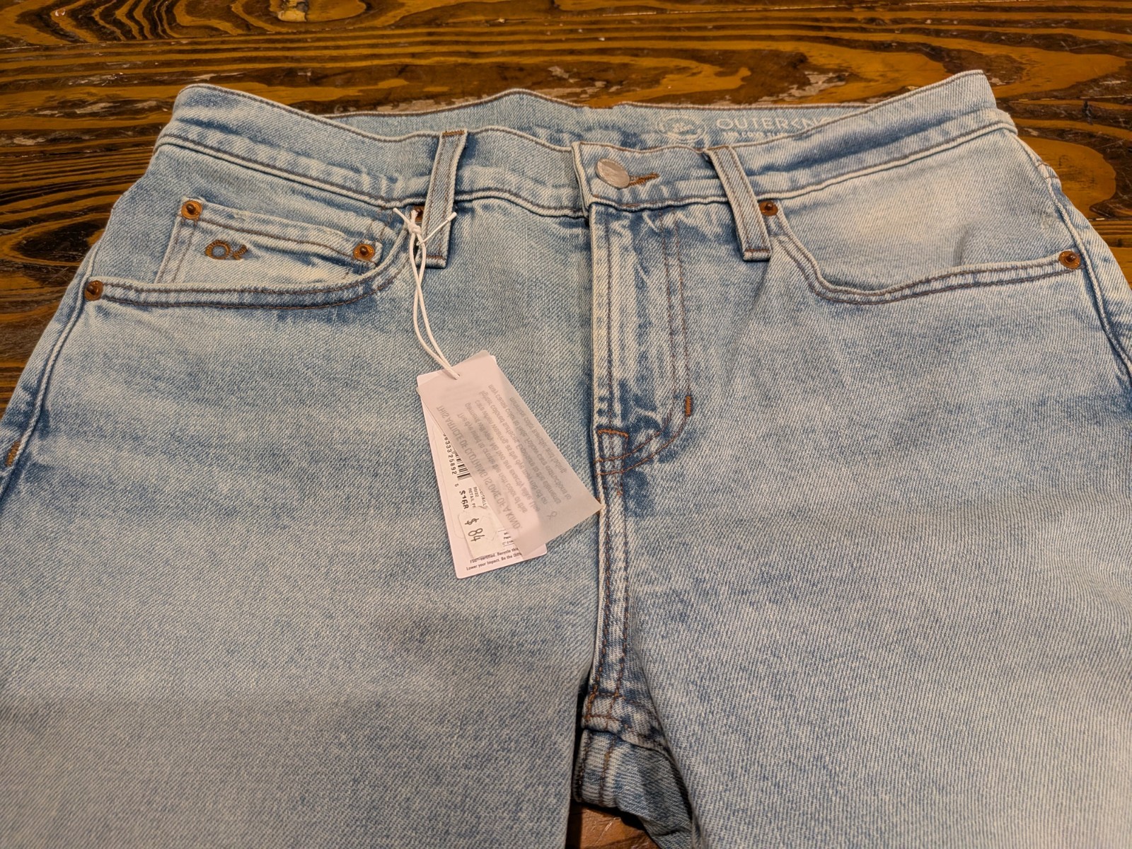 Outerknown SEA The Cove Slim Fit Worn Bay Mens 30x32 Blue Denim Jeans New